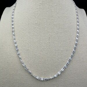 Vintage Dainty Silver Tone Link Chain Necklace Signed GERMANY 18"